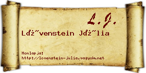 Lövenstein Júlia névjegykártya