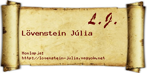 Lövenstein Júlia névjegykártya